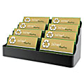 Deflecto 8-Compartment Business Card Holder, 3 7/8"H x 7 7/8"W x 3 5/8"D, Black