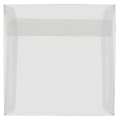 JAM Paper® Translucent Vellum Invitation Envelopes, 9 1/2" x 9 1/2", Gummed Seal, Clear, Pack Of 25