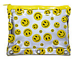 Inkology Smiley Face Pencil Pouches, 7-1/2" x 9-1/2", Assorted Colors, Pack Of 12 Pouches