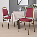 Flash Furniture HERCULES Series Trapezoidal Back Stacking Banquet Chairs, Burgundy/Gold, Pack Of 4 Chairs