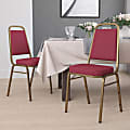 Flash Furniture HERCULES Series Trapezoidal Back Stacking Banquet Chairs, Burgundy/Gold, Pack Of 4 Chairs 1 thumbnail image