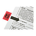 SKILCRAFT® Self-Stick Flags, Rectangular, "Sign Here", 1" x 1 3/4", Red, Pack Of 100 (AbilityOne 7510-01-389-2262) 1 thumbnail image