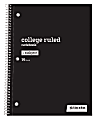 Just Basics® Spiral Notebook, 8" x 10-1/2", College Ruled, 70 Sheets, Black