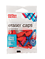 Office Depot® Brand Eraser Caps, Red, Pack Of 12 Eraser Caps