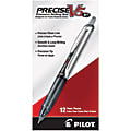 Pilot® Precise™ V5 Liquid Ink Retractable Rollerball Pens, Extra Fine Point, 0.5 mm, Black Barrels, Black Ink, Pack Of 12