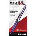 Pilot® Precise™ V5 Liquid Ink Retractable Rollerball Pens, Extra Fine Point, 0.5 mm, Assorted Barrels, Purple Ink, Pack Of 12