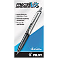 Pilot® Precise™ V7 Liquid Ink Retractable Rollerball Pens, Fine Point, 0.7 mm, Black Barrels, Black Ink, Pack Of 12 Pens