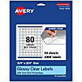 Avery® Glossy Permanent Labels With Sure Feed®, 94610-CGF50, Star, 3/4" x 3/4", Clear, Pack Of 4,000 1 thumbnail image