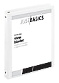 Just Basics® View 3-Ring Binder, 1" Round Rings, 61% Recycled, White, Pack Of 2