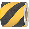 Tape Logic® 60-Grit Anti-Slip Tread Strips, 6" x 24", Black/Yellow, Pack Of 50