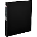 Office Depot® Brand Nonstick 3-Ring Binder, 1" Round Rings, 49% Recycled, Black