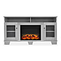 Cambridge® Savona Electric Fireplace With Entertainment Stand, Enhanced Log Display, White