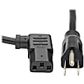 Eaton Tripp Lite Series Computer Power Cord, NEMA 5-15P to Right-Angle C13 - 10A, 125V, 18 AWG, 14 ft. (4.27 m), Black - P00601413RA 1 thumbnail image