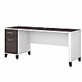 Bush Business Furniture Somerset 72"W Office Computer Desk With Drawers, Storm Gray/White, Standard Delivery
