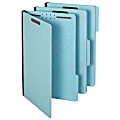Pendaflex® Pressboard Folders With Fasteners, 1/3 Cut, Legal Size, 30% Recycled, Blue, Pack Of 25