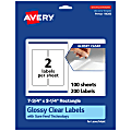 Avery® Glossy Permanent Labels With Sure Feed®, 94260-CGF100, Rectangle, 7-3/4" x 3-1/4", Clear, Pack Of 200 1 thumbnail image