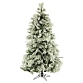 Fraser Hill Farm Flocked Snowy Pine Christmas Tree, 9', With Clear LED String Lighting 1 thumbnail image