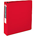 Office Depot® Brand Nonstick 3-Ring Binder, 2" Round Rings, 49% Recycled, Red