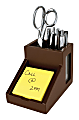 Victor® Mocha Brown Collection™ Pencil Cup With Note Holder, 4"H x 4 1/2"W x 6 3/10"D, Brown 1 thumbnail image