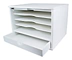 Victor® Desktop Organizer, 9 3/4"H x 14"W x 10 3/4"D, Pure White 1 thumbnail image