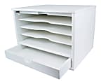 Victor® Desktop Organizer, 9 3/4"H x 14"W x 10 3/4"D, Pure White