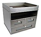 Victor® Tidy Tower Desk Organizer, 10 3/4"H x 12 3/10"W x 10 3/4"D, Classic Silver 1 thumbnail image