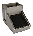 Victor® Classic Silver Collection™ Pencil Cup With Note Holder, 4"H x 4 1/2"W x 6 3/10"D, Silver