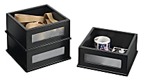 Victor® Midnight Black Collection™ Desktop Supply Stackers, 2"H x 4 1/2"W x 4 1/2"D, Black, Pack Of 3