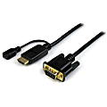 StarTech.com HDMI to VGA Cable - 6 ft / 2m - 1080p - 1920 x 1200 - Active HDMI Cable - Monitor Cable - Computer Cable - 6 ft HDMI/VGA Video Cable for Video Device, Monitor, Projector