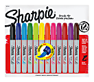 Sharpie® Brush-Tip Permanent Markers, Assorted Colors, Pack Of 12 Markers