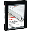 Office Depot® Brand Durable View 3-Ring Binder, 1/2" Round Rings, Black 1 thumbnail image