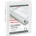 Office Depot® Brand Durable View 3-Ring Binder, 1/2" Round Rings, White, OD02959 1 thumbnail image