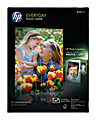 HP Everyday Glossy Photo Paper, 5" x 7", 53 Lb, White, Pack Of 60 Sheets