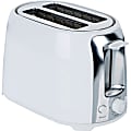 Brentwood Cool Touch 2-Slice Wide-Slot Toaster, White/Stainless Steel