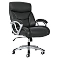 basyx by HON® Big & Tall Ergonomic Bonded Leather High-Back Chair, Black/Silver Mist