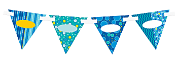 Carson-Dellosa Bunting, 7'' x 7'', Bubbly Blues, Grades Pre-K - 12, Pack Of 16 1 thumbnail image