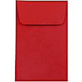 JAM Paper® Coin Envelopes, #1, Gummed Seal, 30% Recycled, Red, Pack Of 25