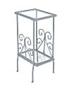 Monarch Specialties 2-Tier Metal Accent Table, Rectangle, Clear/Silver