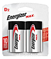 Energizer® D Alkaline Batteries, Pack Of 2