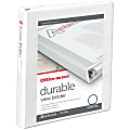 Office Depot® Brand Durable View 3-Ring Binder, 1" Round Rings, White