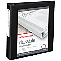 Office Depot® Brand Durable View 3-Ring Binder, 1 1/2" Round Rings, 49% Recycled, Black