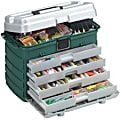 Plano Molding 758 4-Drawer Tackle Box, 20 3/4" x 13 7/8" x 11 1/2", Metallic Green/Silver