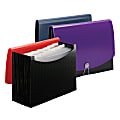 Smead® Wave 12-Pocket Poly Expanding File, Letter Size, 8 1/2" x 11", Purple/Black