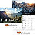 Custom Full-Color 13 Month Spiral Wall Calendar, Inspiration Scenes Design, Full-Color Imprint/Personalization, 11” x 9-1/2” Box Of 50