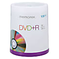 Memorex™ DVD+R Recordable Media Spindle, 4.7GB/120 Minutes, Pack Of 100