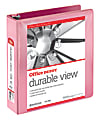 Office Depot® Brand Durable View 3-Ring Binder, 2" Round Rings, 61% Recycled, Pink