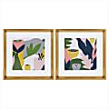 Uniek Kate And Laurel Calter Framed Print Under Glass Art Prints, 15-1/2" x 15-1/2", Myriam's Garden, Set Of 2