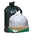 Webster® EarthSense® 1.25 mil Trash Bags, 33 gal, 33"H x 39"W, 75% Recycled, Black, 100 Bags 1 thumbnail image