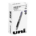uni-ball® 207™ Retractable Fraud Prevention Gel Pens, Medium Point, 0.7 mm, Black Barrels, Purple Ink, Pack Of 12