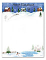 Great Papers!® Holiday Stationery, 8 1/2" x 11", Folk Art Village, Pack Of 80 Sheets